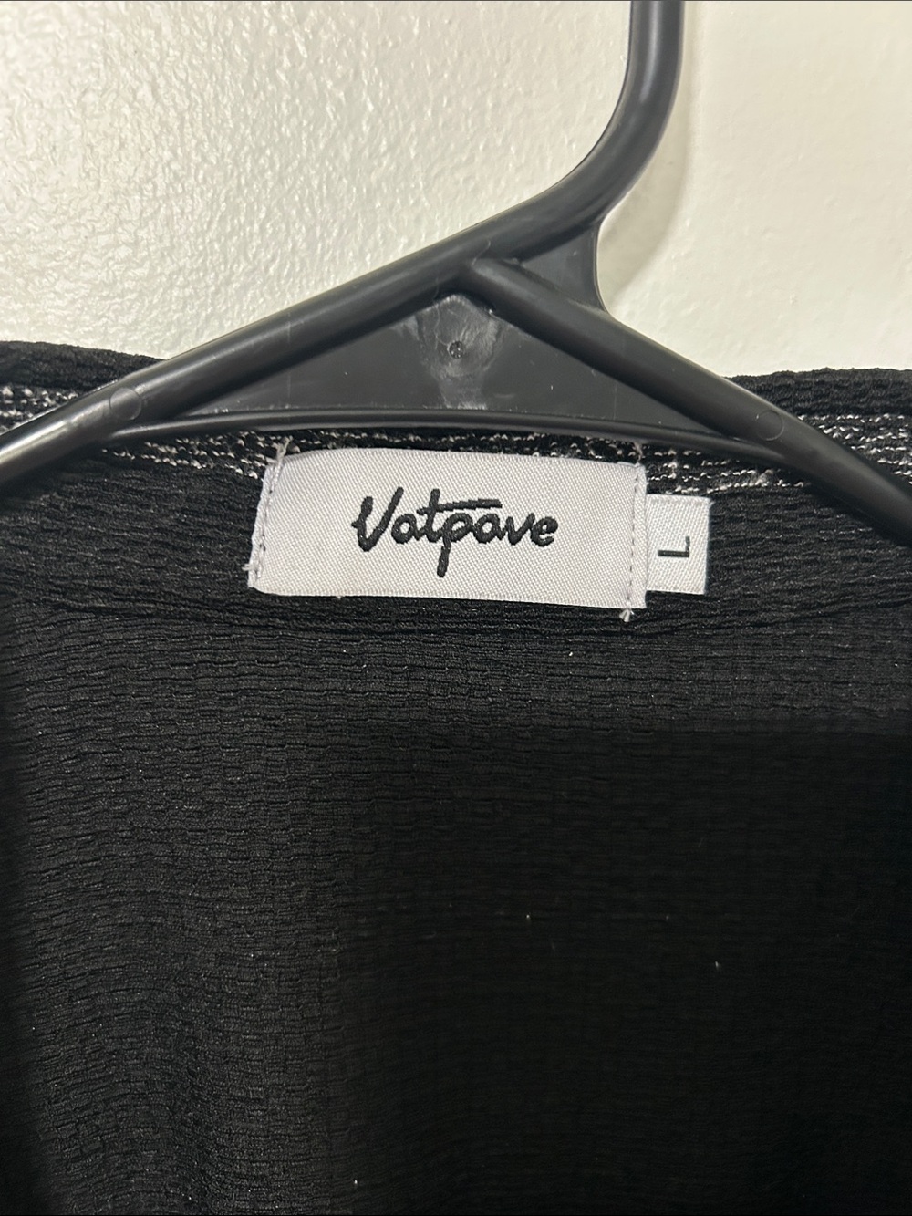 Black Short-Sleeve Button-Down Shirt with Silver Stripes - Picture 3 of 5